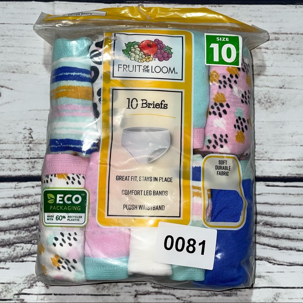 Fruit of the Loom Girls 10 Cotton Briefs 10-pk.